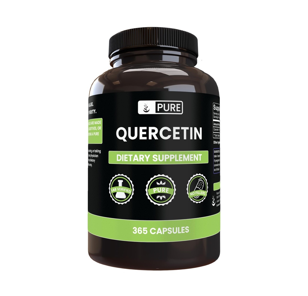 纯原始成份 Quercetin (365 capsules) 永远纯, 无添加剂或填充器, 实验室验证