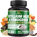 BMVINVOL Psyllium Husk Fiber 补编 t 配有 Fenugreek, 苹果苹果苹果苹果醋, Turmeric, Ginger, Black Pepper- Digestion 健康支持 - 60 Capsules