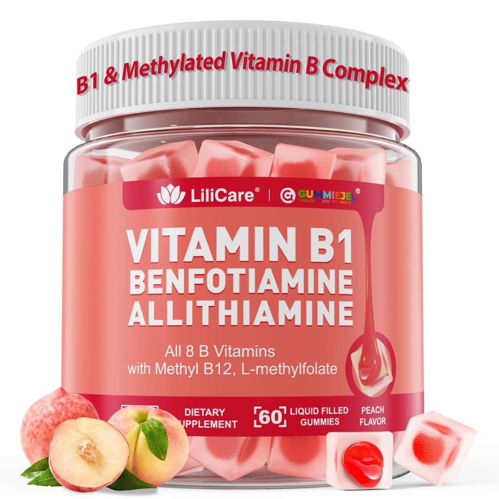 维生素B1和甲基化维生素B 复合蛋白 - 所有B 维生素,本霉胺,Thiamine和Inositol,甲基化B1 B2 B6 多维他明,L-甲基福尔酸盐,Nerve认知能的甲基B12,60Cts