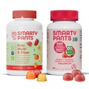 SmartyPants Kids 多维他命纤维补充剂和营养豁免包:Omega 3鱼油(EPA/DHA)、维生素D3、C、维生素B12、B6、消化和免疫支助补充剂(30天供应)