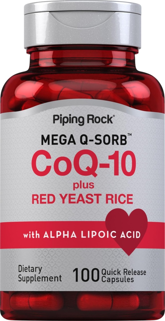 Piping Rock CoQ10 配有红酵母大米 | 100 Capsules | 配有 Alpha Lipoic Acid | Non-GMO, Gluten Free Supplement 配有 | 100 Capsules | 配有 Alpha Lipoic Acid | Non-GMO, Gluten 免费补充