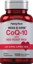 Piping Rock CoQ10 配有红酵母大米 | 100 Capsules | 配有 Alpha Lipoic Acid | Non-GMO, Gluten Free Supplement 配有 | 100 Capsules | 配有 Alpha Lipoic Acid | Non-GMO, Gluten 免费补充