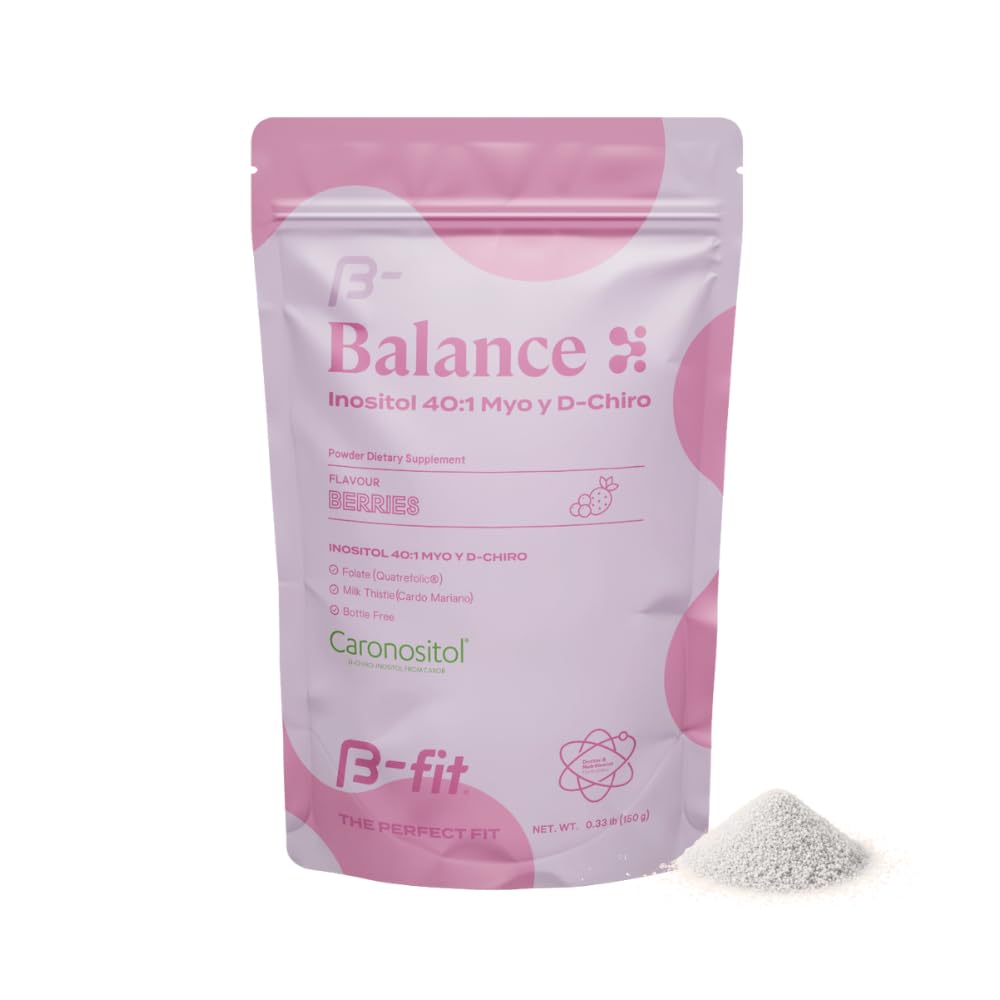 伊诺西托尔平衡150g - 伊诺西托尔 40:1 Myo & D-Chiro - 粉末食品补充剂 - Berry Flavor - 叶酸 - 无添加剂 - 100%纯度 - 瓶子免费