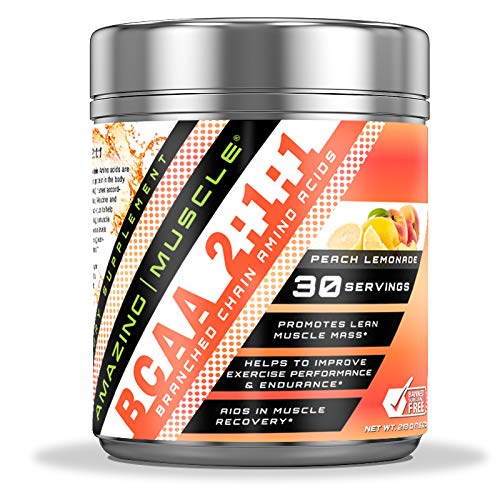 惊人的肌肉 BCA 2: 1:1 支链氨基酸 补充 + 6000 Mg Per service + 桃李蜜糖 Flavor + 30 service