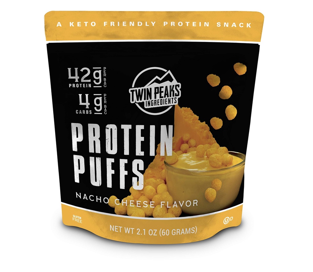 双峰低卡 克托友好蛋白Puffs Nacho Cheese 2 services, 3 Pack(60g, 42g 蛋白, 4g carbs)