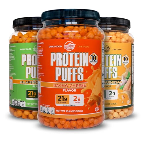 双峰低卡,凯托友好蛋白Puffs,(加爾利奇·帕梅桑 + Nacho Cheese + Jalapeno Cheddar)