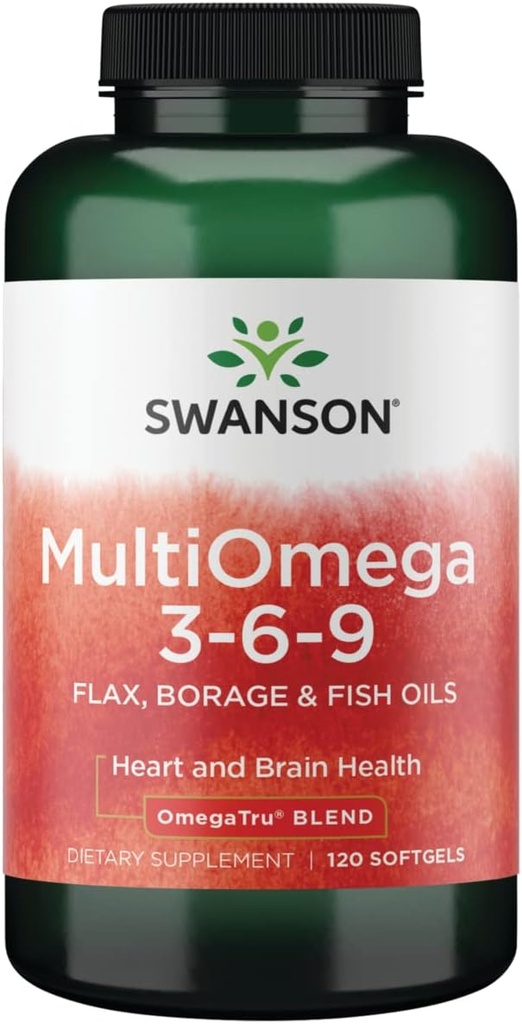 Swanson Multiomega 3-6-9(Flax Borage鱼类) 2400毫克 120 胶片