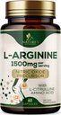 L-Arginine 外加L-Citrulline - 肌肉支持天然氮氧化物前体促进剂 - 心脏健康支持 - 男子氨酸能量混合剂,美国瓶装 - 60 Capsules