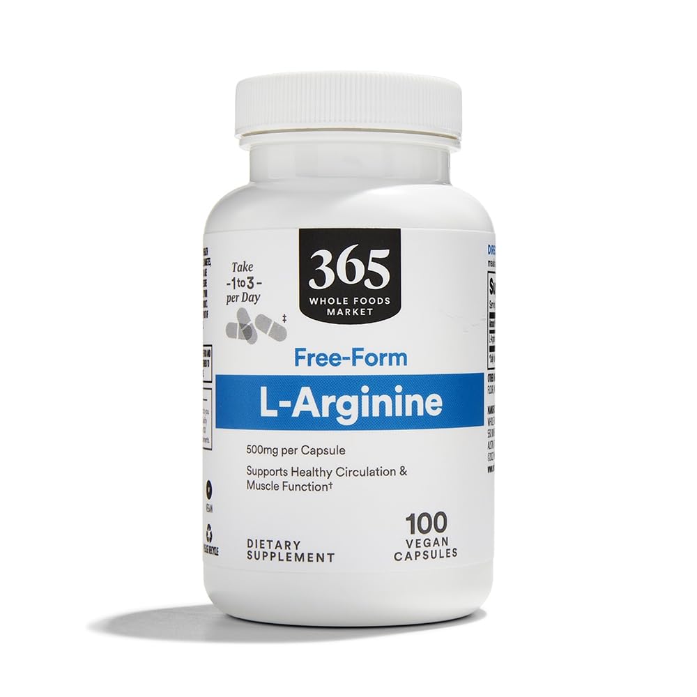 365 由全美食品市场,L Arginine 500Mg 100 Veggie Caps提供