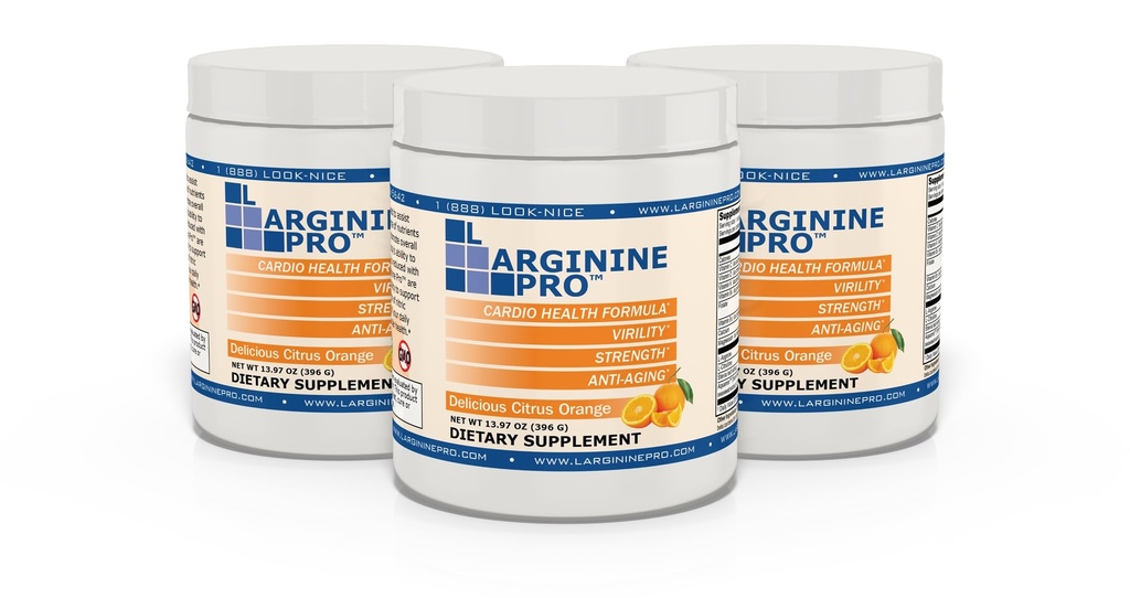 L-ARGININE PRO 5,500mg L-Arginine Plus L-Citrulline 1,100mg 橙粉饮料混合剂,用于增加硝氧化物生产