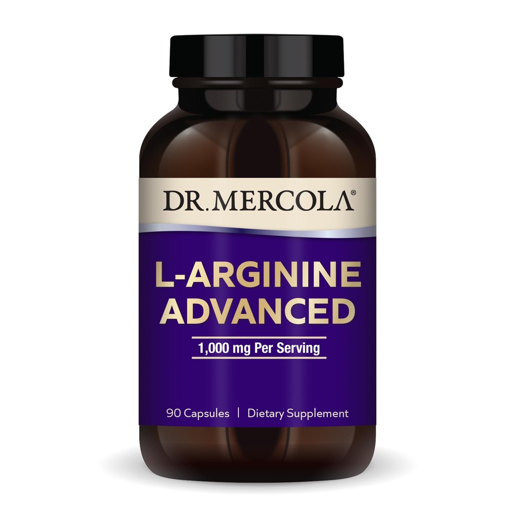 Mercola L-Arginine Advanced博士,30名服务员(90名卡普尔人),每人1 000毫克,膳食补助,支持能源生产,非GMO