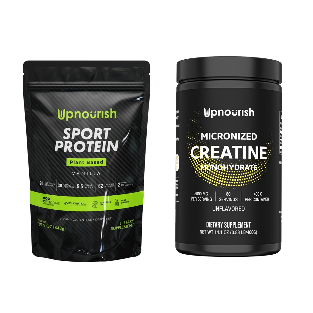 Up Nourish Vegan 运动蛋白质香草和微核酸