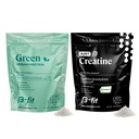 B-FIT B Vegan 蛋白质 + Just Creatine - Pea 蛋白质 粉末 600g - 植物基蛋白摇摆 - 氯酸单水合物 粉末 - 90 services - 450g