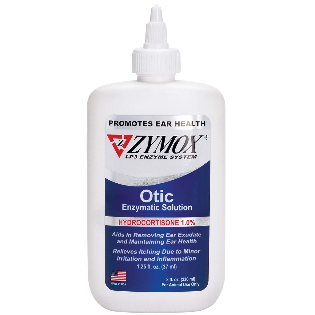 Zymox Otic Enzimatic Solutions for Dogs and Cats to Soothe Ear 感染液中含有1%Hydrocortisone的抗痒药, 8oz