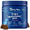 Zesty Paws 老年狗多维他明治疗法 - 用于狗的Glucosamine + 消化酶和Probiotics - 谷物自由狗维他命和用于皮皮和皮炭+免疫健康鸡的补品 - 高级 - 90厘米