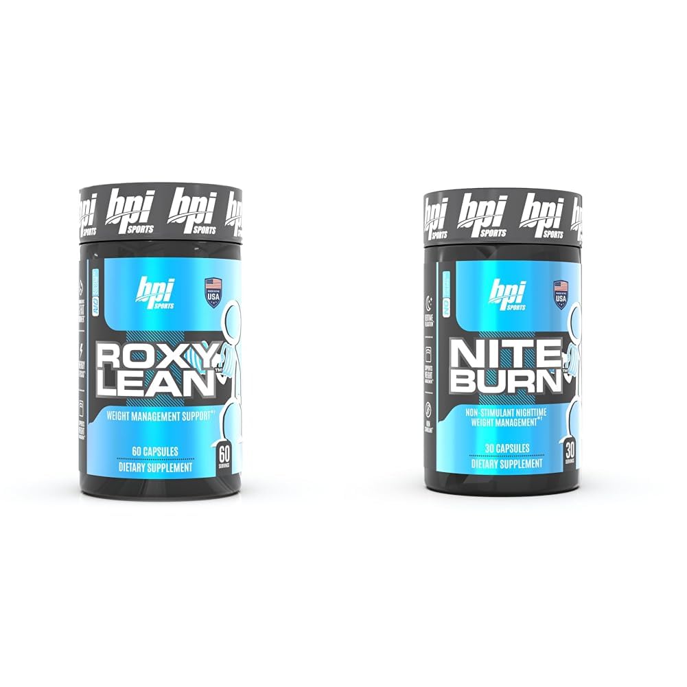 BPI 体育 RoxyLean Extreme Fat Burner & Nite Burn 夜间燃烧 脂肪燃烧和睡眠支持, 60 Count & 30 services