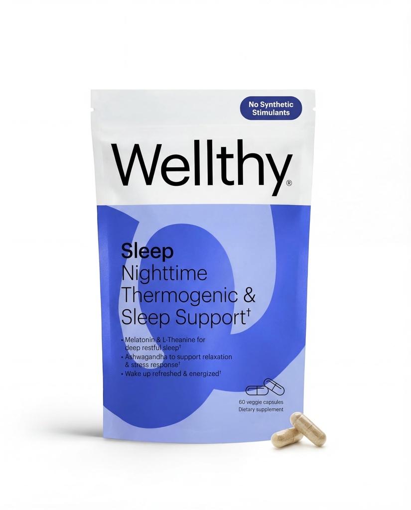 健康夜时间热能 - 维生素B6, Ashwagandha & Melatonin - 妇女夜间热能 - Belly热能 - 妇女的自然体重损失补充,60厘米