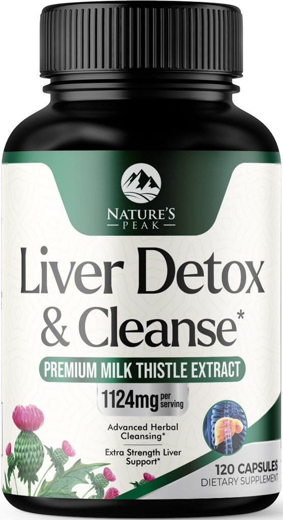 Liver Cleanse Detox & Reference - 取材和免疫健康牛奶湿润补充剂 - 姜根,乔琳和丹德利翁根 - 草药活佛支持Silymarin, Beetroot & Artichoke - 120 Capsules