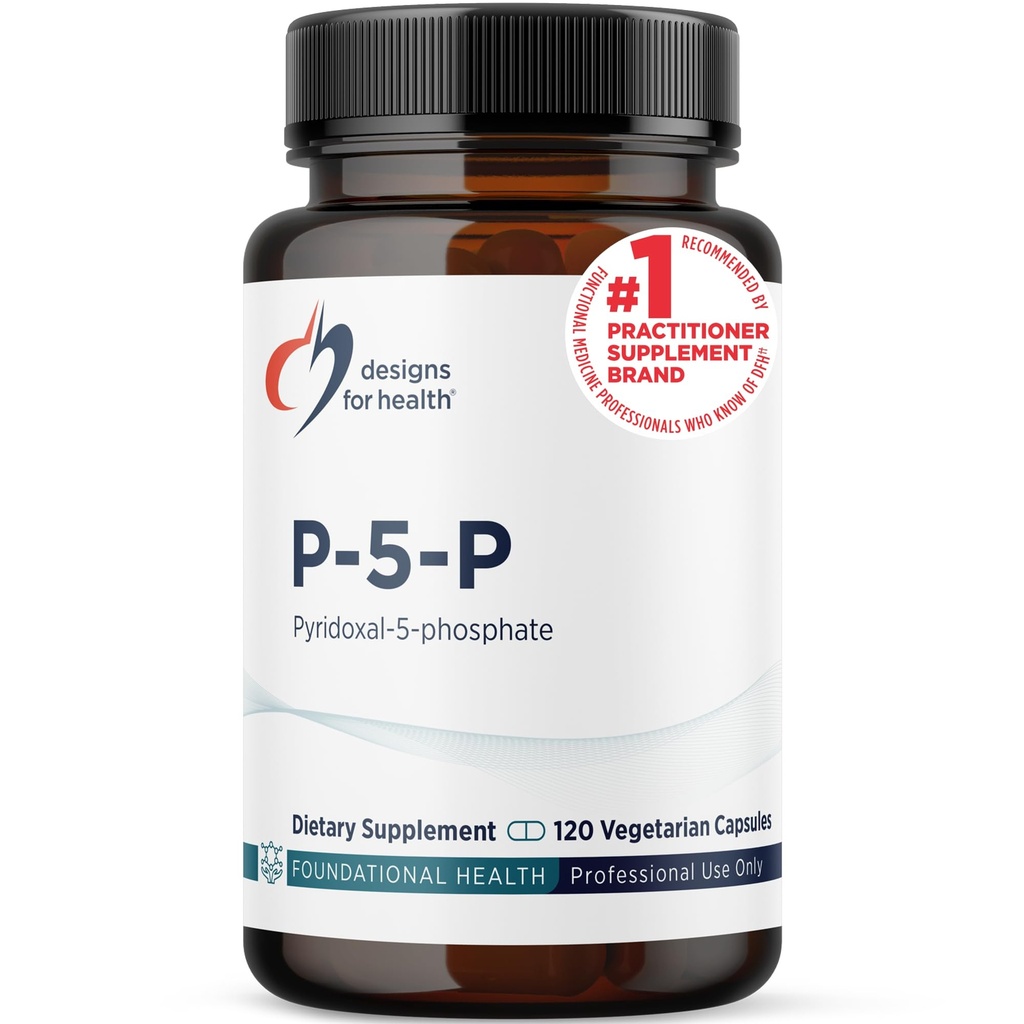 健康P-5-P-50mg维生素B6(P5P Pyridoxal-5-Phosphate) 补充剂-非GMO,Vegan B-6(120卡普勒斯)
