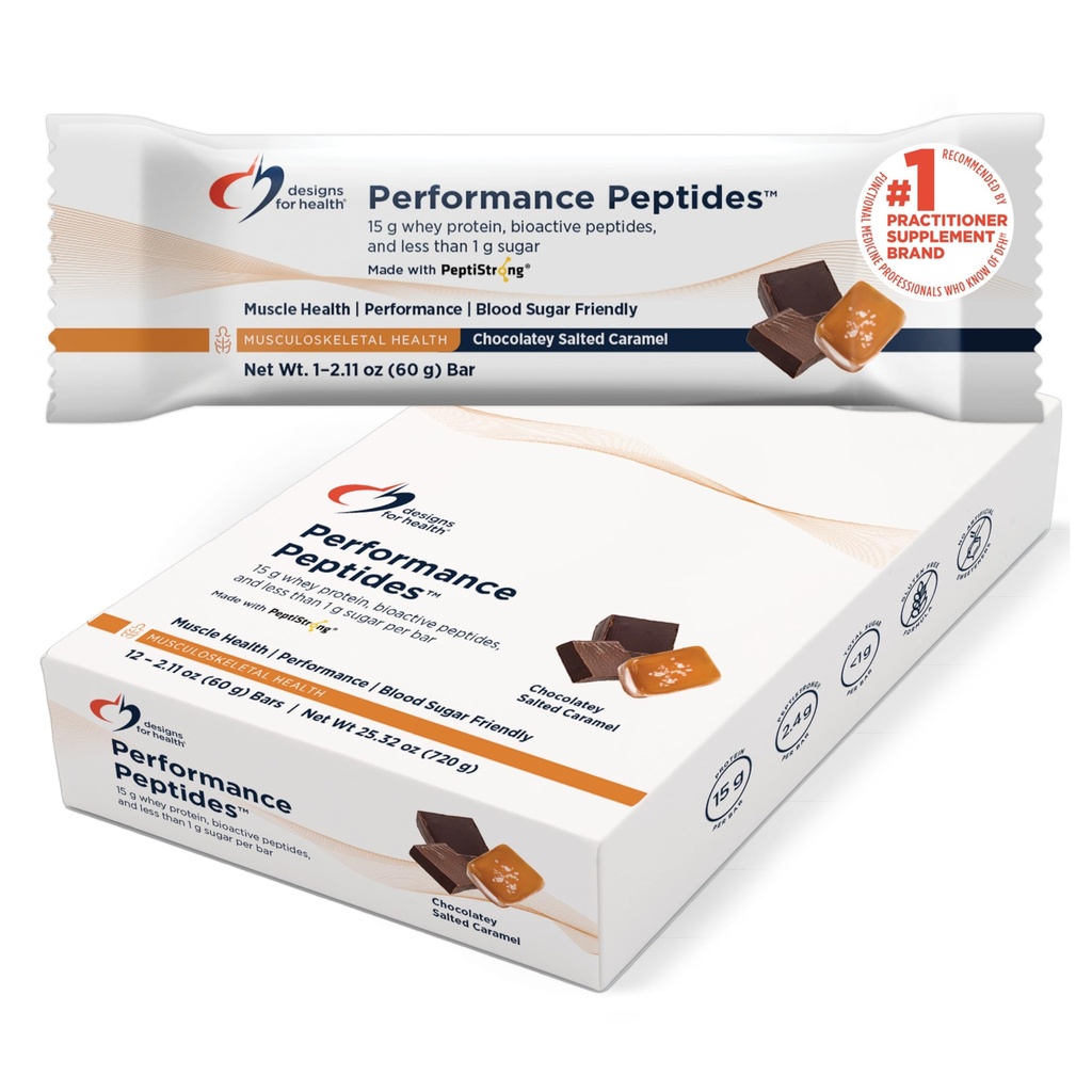 健康性能Peptides Bars(12条)的设计 + 15 g Whey蛋白+ 2.4 g PeptiStrong for Muscle & Endurance Support – Sweeted with Alluose – Vegetarian, Gluten - Free, no-GMO, < 1 g 糖