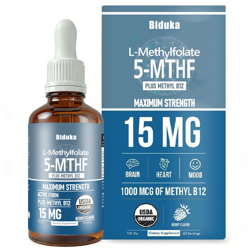 有机L-Methylfolate 15 mg + 甲基 B12 1000 mcg 液滴-60 作用