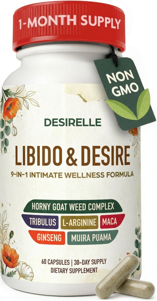 利比多支持妇女快速行动——Hormone平衡妇女与Hornygoatweed、Tribulus Terrestris和Maca Root,加强配偶60厘米、30天供应美国测试