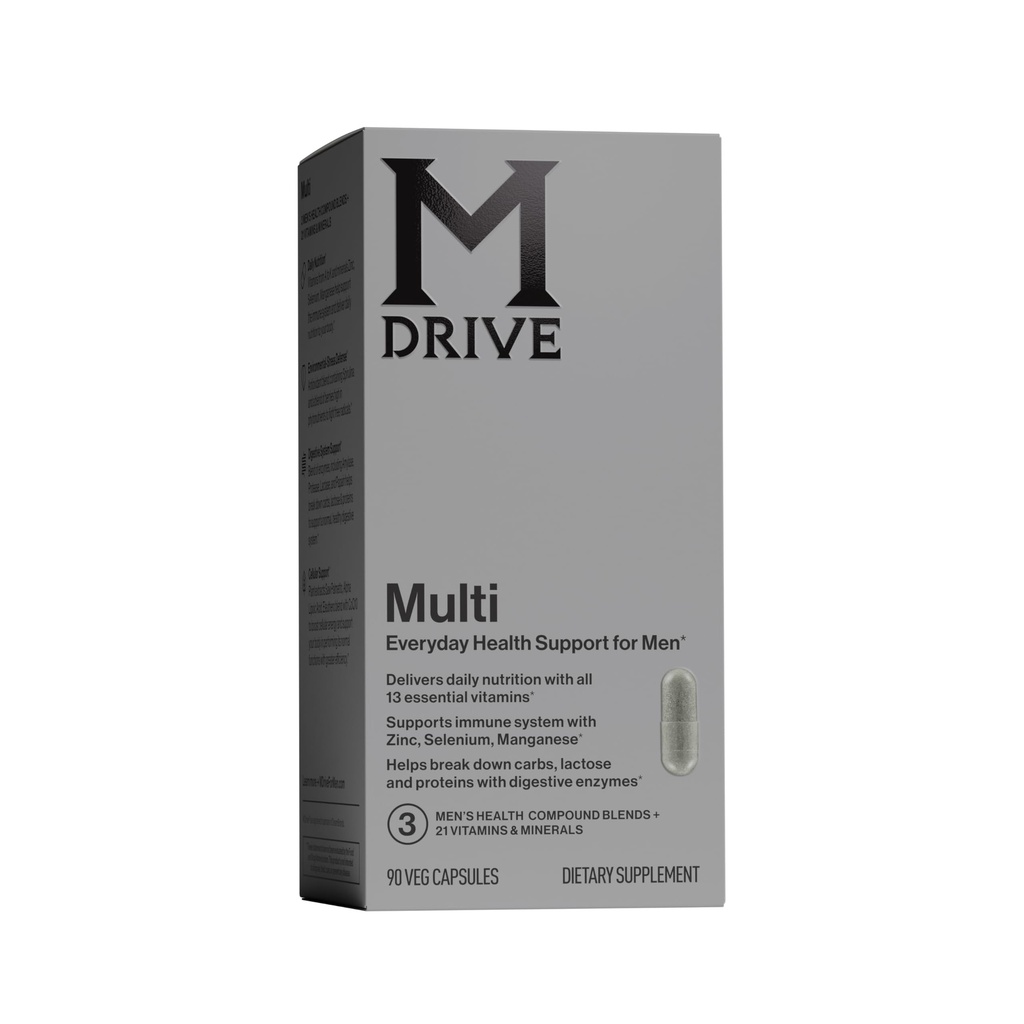 Mdrive Multivitamin for Men, Daily multivitamin - 来自锌,硒,Manganese & Vitamin D, 消化支持酶, CoQ10 for Energy and Vitamin K2, 90 Capsules的免疫健康支持