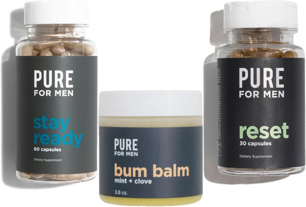 纯洁的男性保持准备纤维( 120 个计数), Bum Balm & 重置( 30 个计数) Bundle