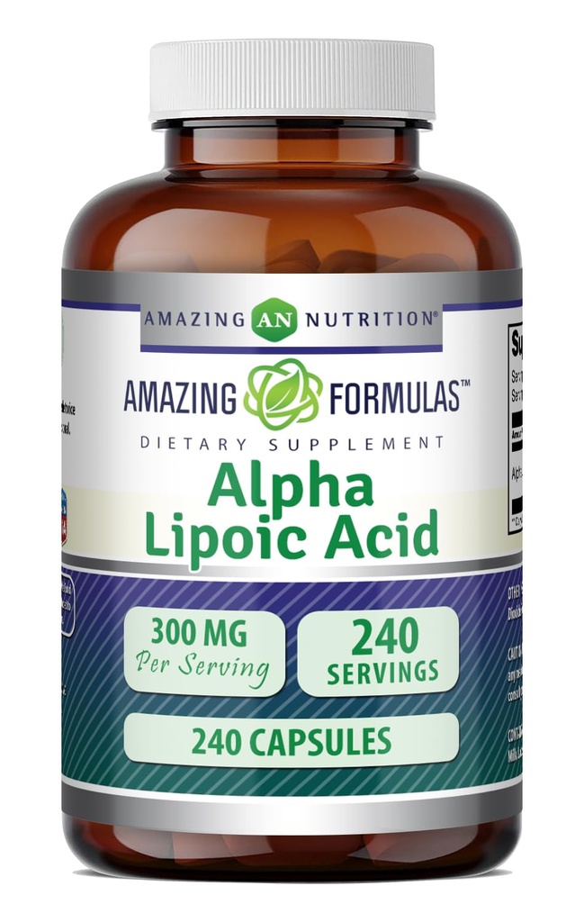 美国制造的Alpha Lipoic Acid 300 mg Capsules 补充 | 非GMO | Gluten Free |(240个计数)
