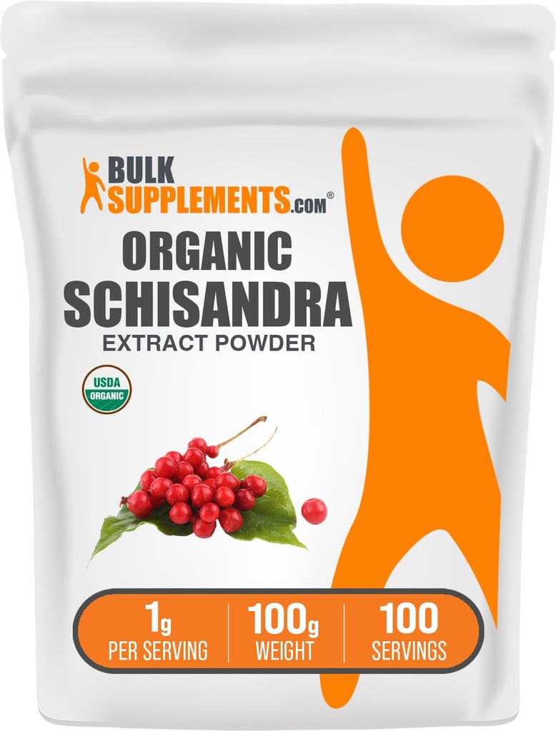 Bulk Assupports.com 有机Schisandra 提取粉末 - Schisandra 补充剂,来自Schisandra Berries,草药补充剂 - Gluten Free - 1g per service, 100g(3.5 oz)(包1)