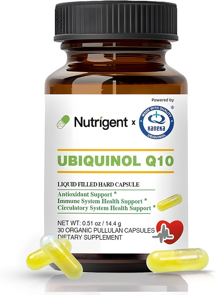 Ubiquinol CoQ10 50 mg,液态填充有机卡普尔,高吸附Coenzyme Q10 补充剂,用于心脏健康和能源生产的抗氧化剂,30 counter
