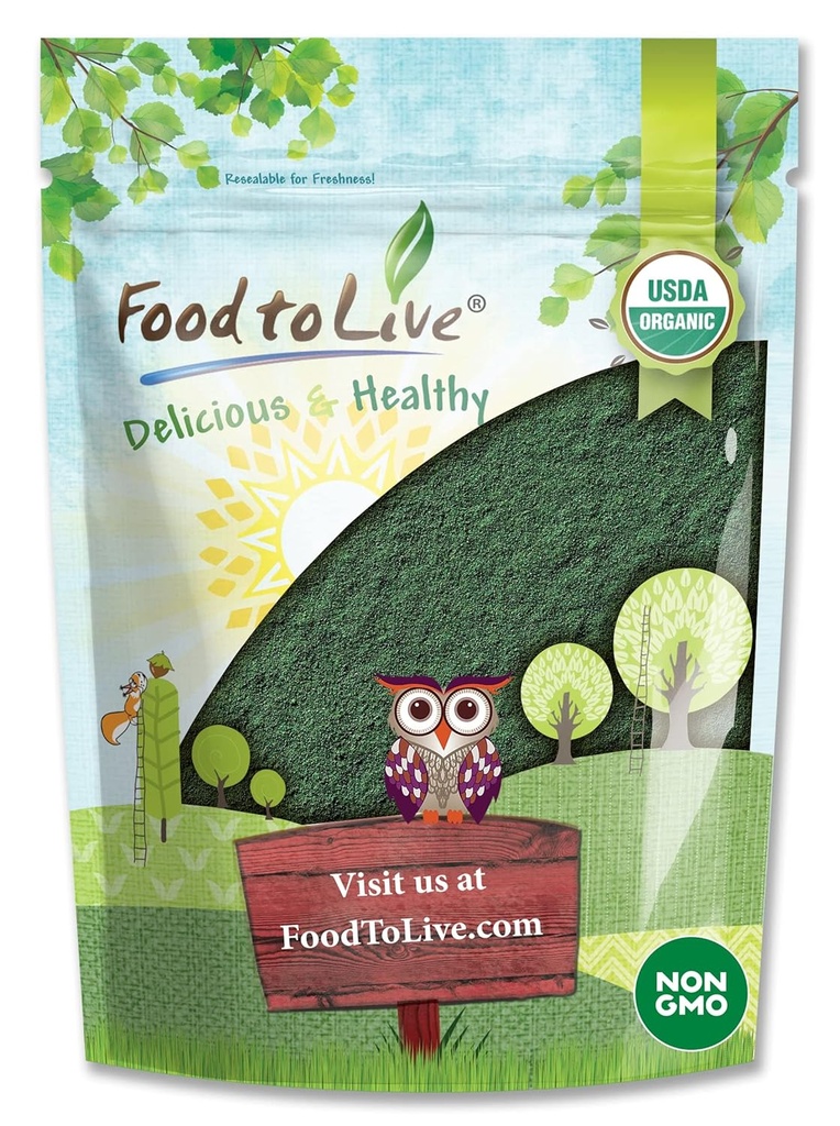 4英镑——非GMO、Kosher、Raw Blue-Green Algae、Vegan Superfood、Bulk、非辐照剂、纯Vegan 绿色蛋白质、富含维生素和矿物、饮用量大