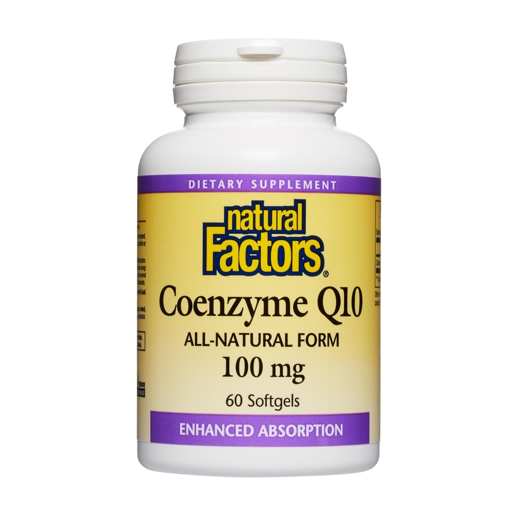 天然因子Coenzyme Q10 - 抗氧化剂支持辅助剂支持细胞能量生产 - 更好的吸收辅助剂 健康心脏功能 - 100毫克,60软胶(60种服务)