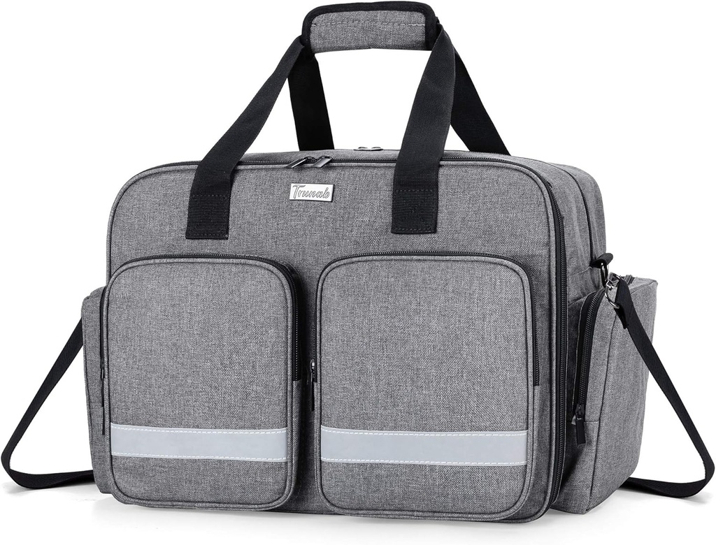 Trunab Medical Bag -- -- 护士、医生、辅助医务人员的空急救袋 -- -- 手提电脑加层的家庭护理护士包 -- -- 专利设计 -- -- Grey