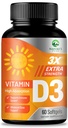 维生素D35,000 IU软胶(125 mcg) - 外强维生素D-3 骨,齿,肌肉健康与免疫支持,快速吸附迷你软胶,Non-GMO,Gluten Free - 60 Counter
