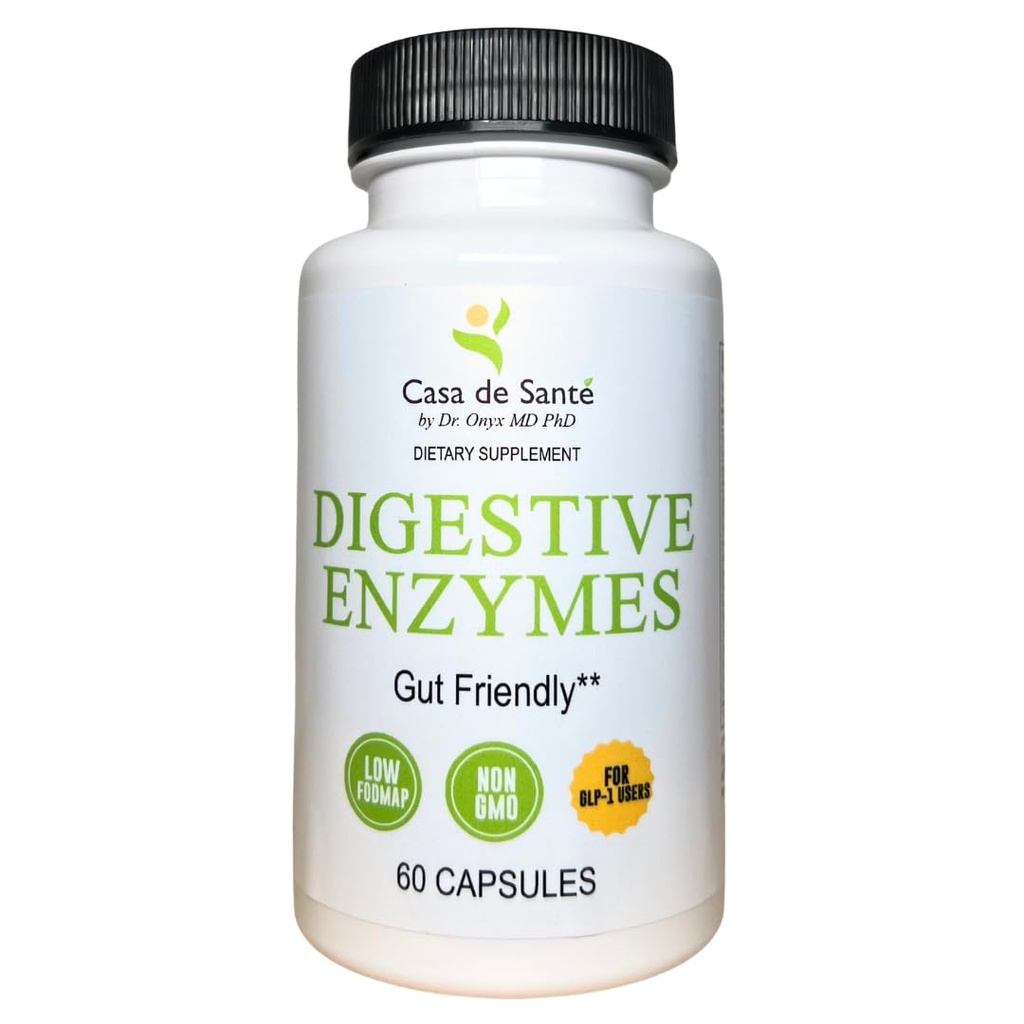 Casa de Sante FODMAP 消化酶,无高胰岛素,Keto Carnivore 不容忍支持,18 多酶 Amylase Bromelain Lipase 乳脂酶 Papain Alpha graactosidase, More - 无转基因生物