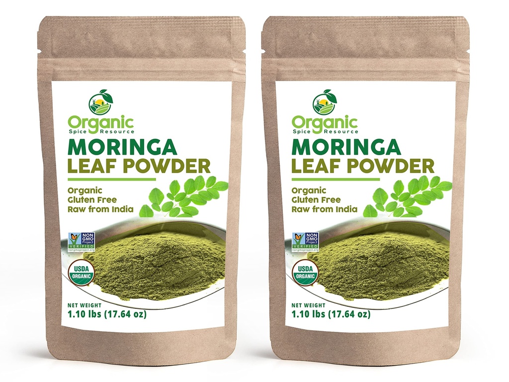 有机莫林加粉 - 35.28 oz → 包2 → USDA有机,非GMO,科舍尔,哈拉尔,莫林加奥利维拉粉 - 100% Raw and Natural, by OSR
