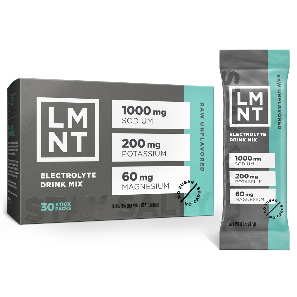LMNT 零糖电解剂 - Raw Unflorored Salt - 饮料 Mix - 30-Count