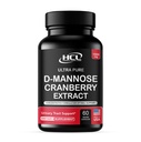 HCL HERBAL CODE LABS D-Mannose 配有 Cranberry Capsules 1500mg – 高概率 USP 级 D-Mannose 配有全果 Cranberry Power – Urinary Tract 支持 – 非GMO 60 Capsules
