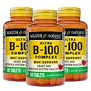 MASON NATURAL 超B 100 综合体,300,日常供应,用于正常免疫支持和能量代谢,3 Pack