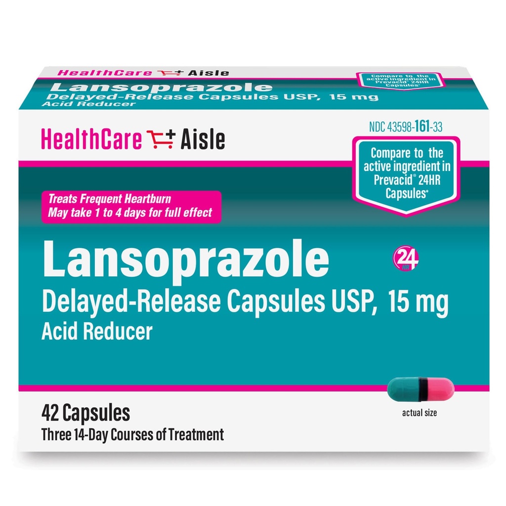 健康护理 Lansoprazole 15毫克 - 42毫克 延迟释放盖-减少酸剂,经常治疗心脏灼伤