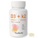 d3 k2 维生素 1000 iu, 180 椰油软胶 → 1 维生素 中 2 补充 D3 1000 IU & K2(MK7) 200 mcg, 容易吞咽, 支持钙吸收, Bone Immune, & 心脏健康