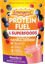 Emergen-C 蛋白质燃料和超级食品(16种服务、混合莓火药) 植物和蔬菜 与有机超级食品、维生素C和其他抗氧化剂混合