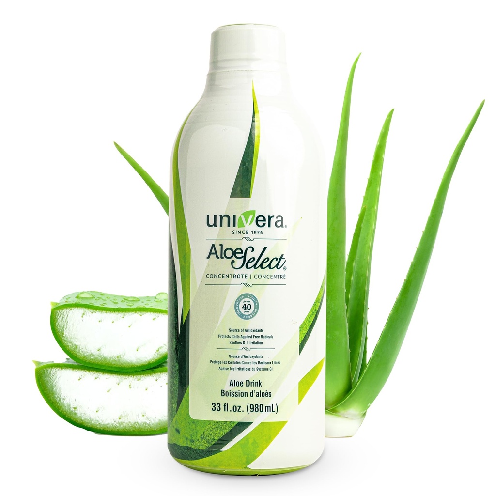 Univera Aloe Vera Juice, Preminum Organization Aloe Vera, 10% 聚氨酯保留, Gut 健康消化酶, Immune 支持和 Gut 健康, Aloe Flavor - 30天供应(33 fl oz)