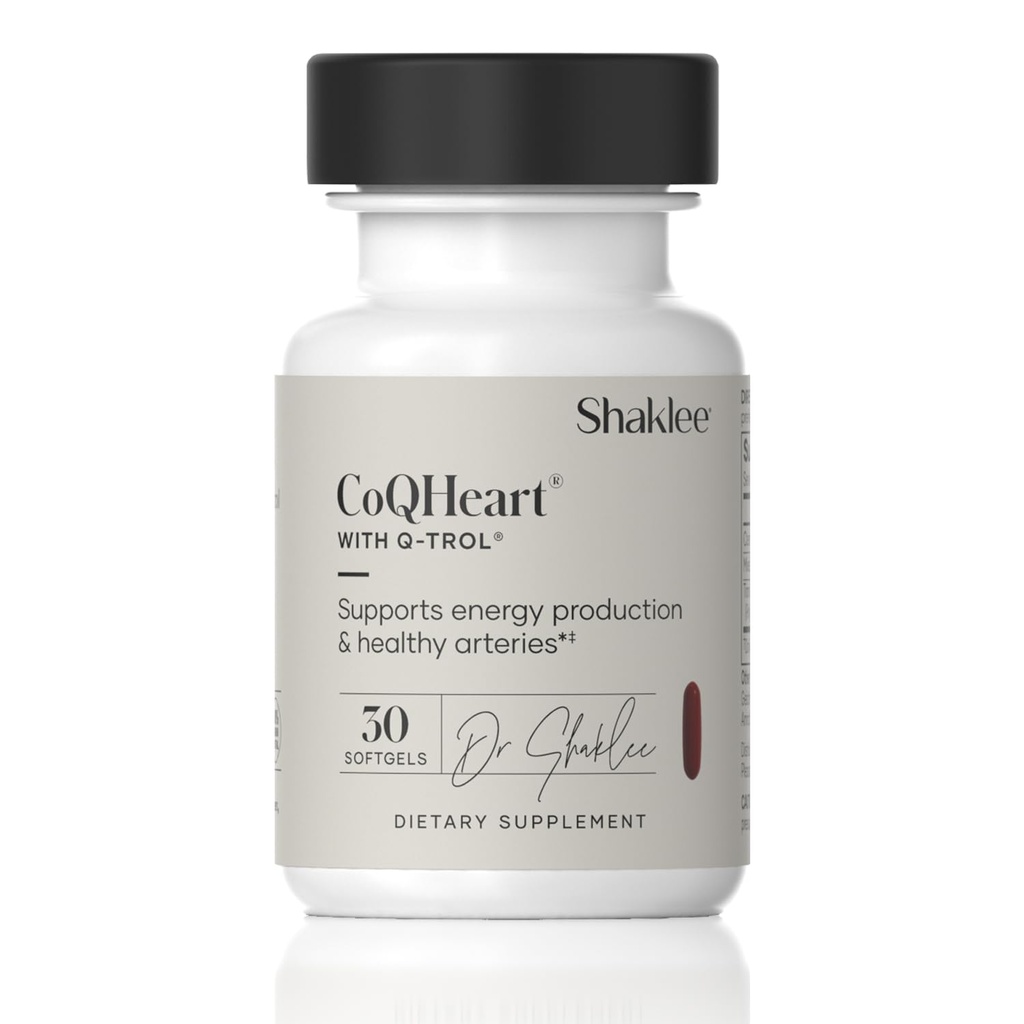 CoQHeart 与 Q-Trol®- 心脏健康能量支持 - Coenzyme Q10 和 Resveratrol Blend - 促进能源生产和血船健康 - 保护动脉 - 30软胶