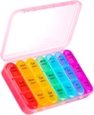 Asprink药丸组织者 3 Times a Day - 每周/每日药丸盒 7日药丸组织者 大药丸盒 3 Times a Day, Travel Pill Organizer, to Hold Vitamins, Medicine