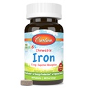 Carlson - Kid's Chewwable Iron, 15 mg, 高级吸附,血液健康, 能源生产和最佳健康, 天然草莓火焰, 60 片