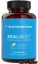 真正的蘑菇 RealRest Capsules – 有机Reishi蘑菇和柠檬浆 提取剂 – 冷静,勤奋与健康支持 – Vegan, Non-GMO, No Fillers – 60 Counter 功能性蘑菇补充剂