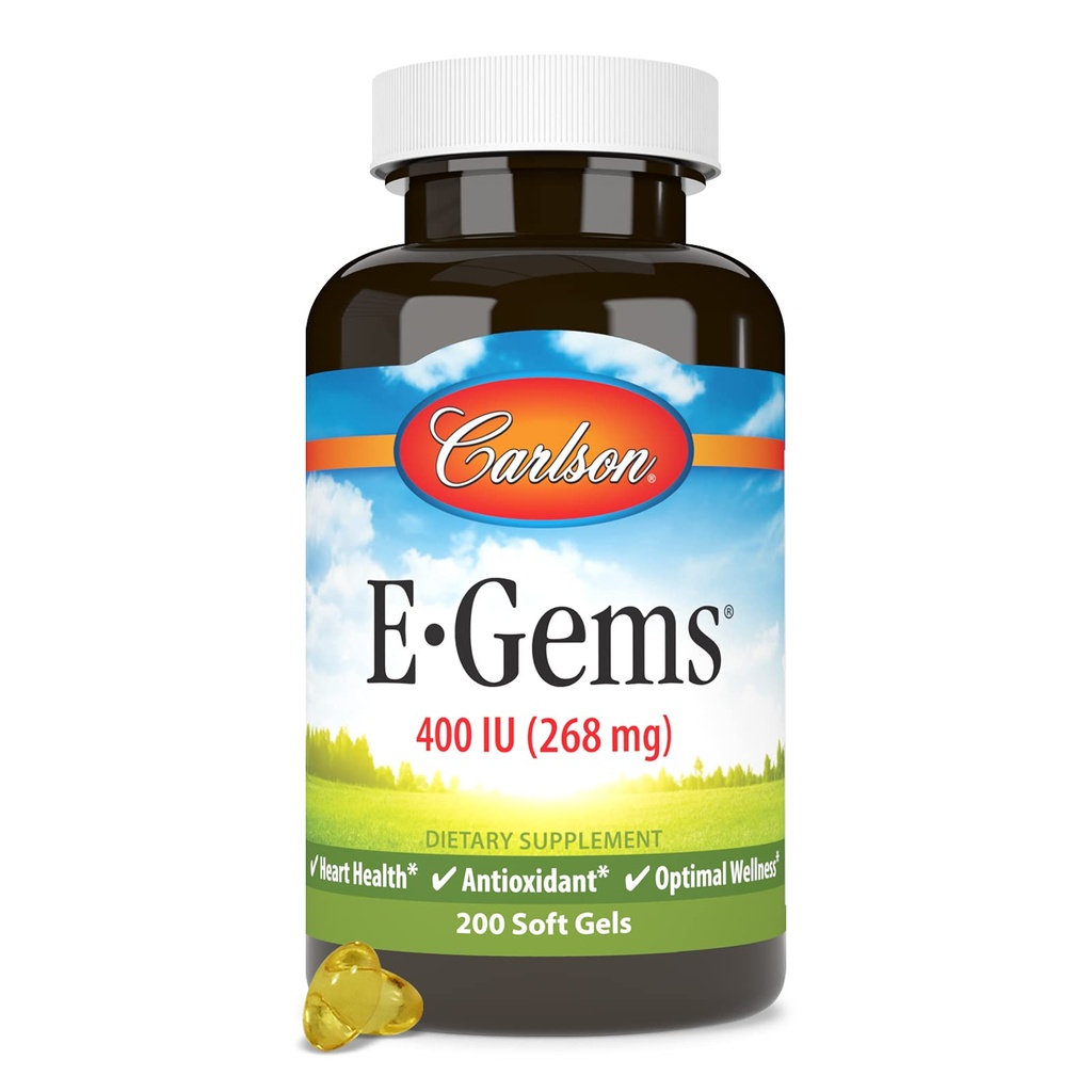 Carlson - E-Gems,400 IU,心脏健康与最佳健康,抗氧化剂,200软凝胶
