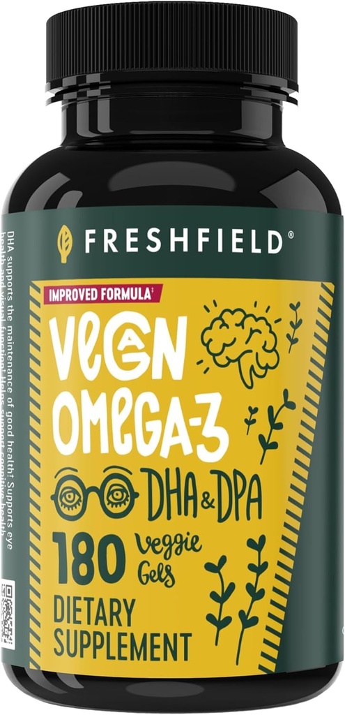 Vegan Omega 3 DHA:藻类石油,最受审查,无碳酸盐(Carageenan),可持续,经过试验,无重金属,鱼油Alt,植物基Omega. 支持心、脑、联合保健